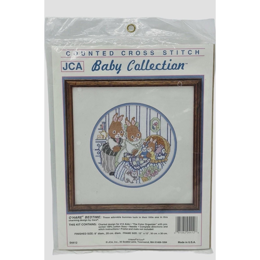 JCA Baby‎ Collection counted cross stitch kit "O'Hare Bedtime" NOS